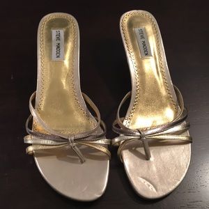 Steve Madden metallic strappy sandals